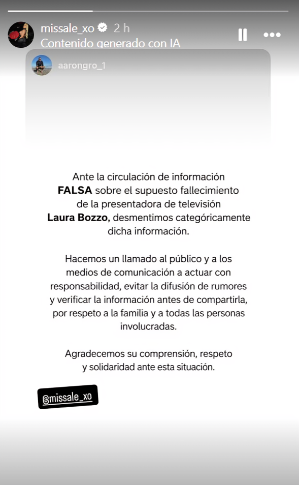 Hija de laura boz​zo rompe el silencio y aclara inesperados rumores sobre su madre