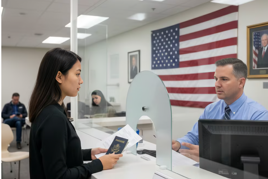 ¿Qué información ve el cónsul en su computadora durante la entrevista de visa americana?
