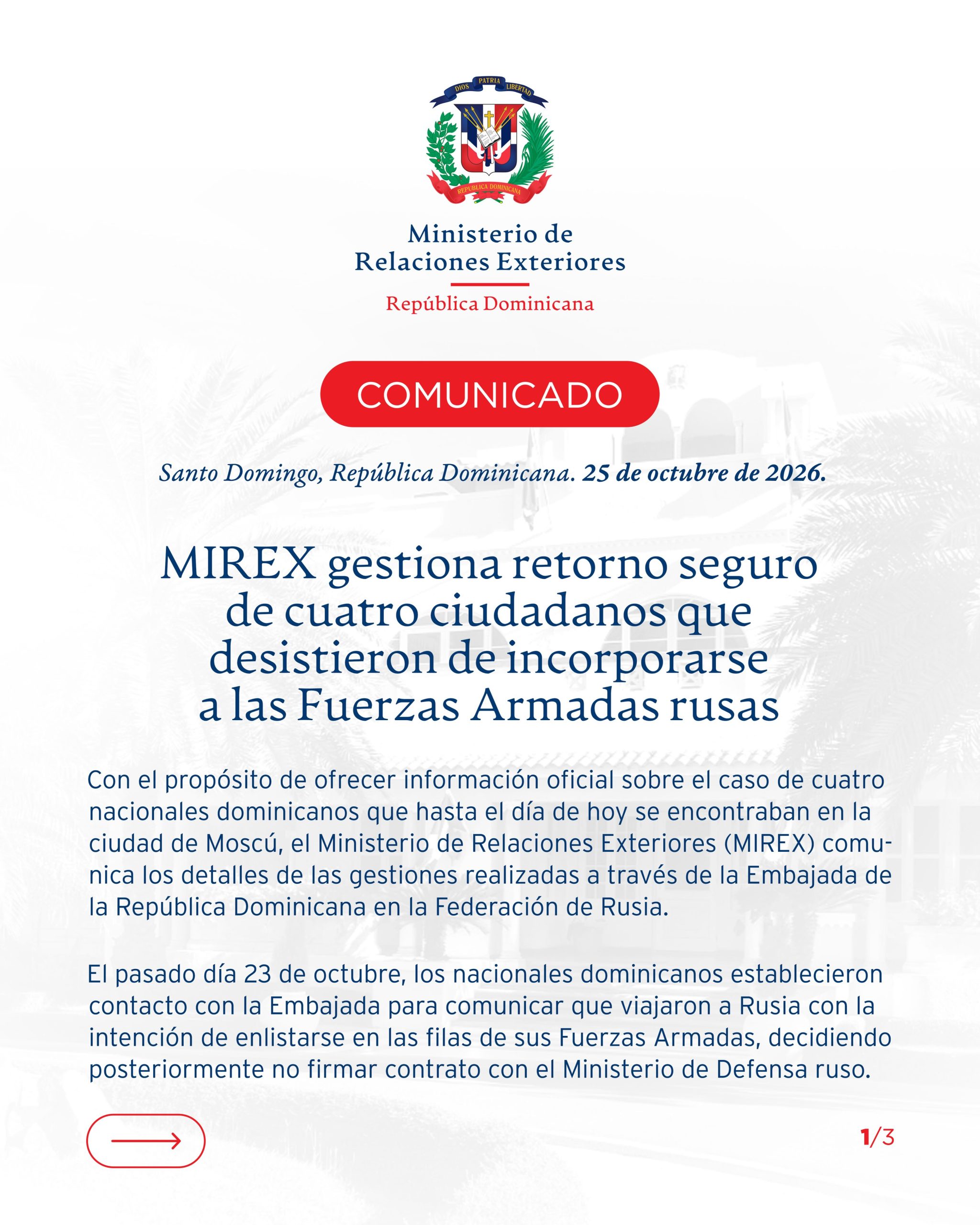 Estos son los cuatro dominicanos que escaparon del Ejército ruso: ¿Qué se sabe de su regreso a RD? 3 Estos son los cuatro dominicanos que escaparon del Ejército ruso: ¿Qué se sabe de su regreso a RD?